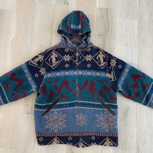 Vintage L.L. Bean Printed Wool Coat, Men’s Large